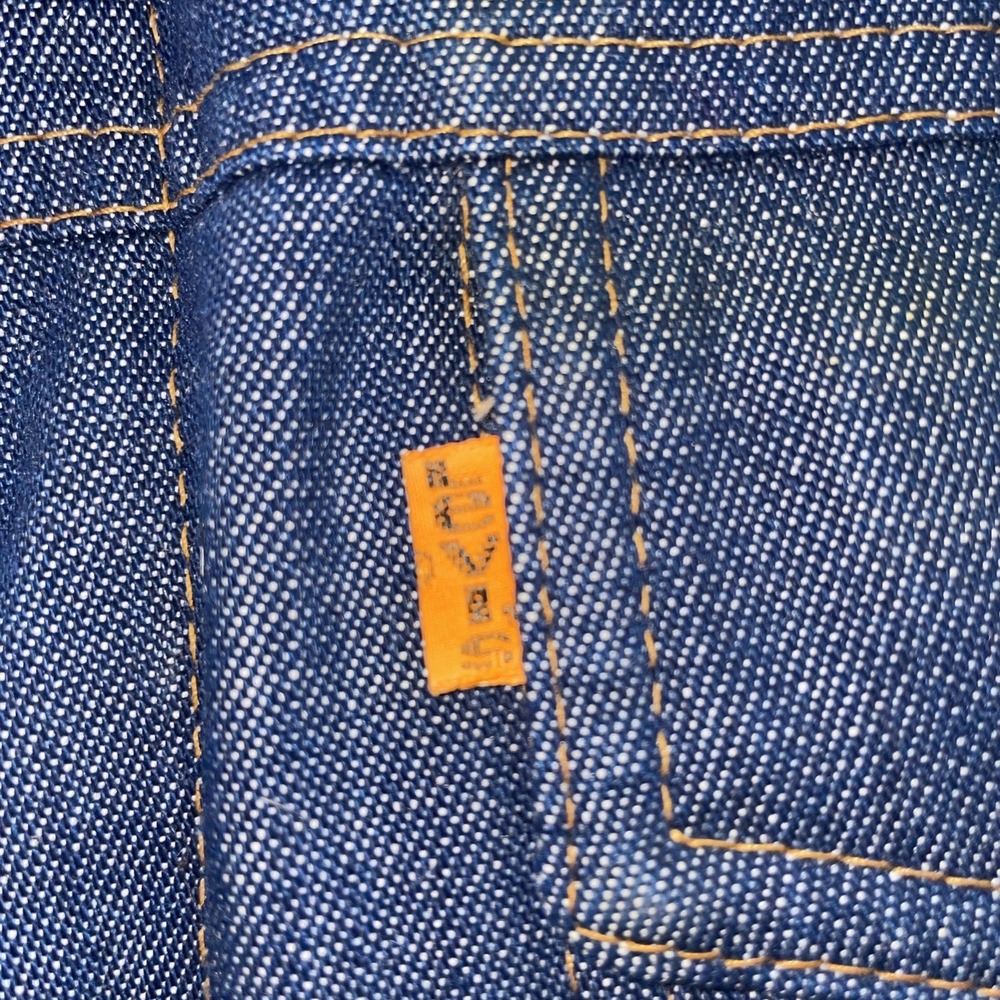 RARE VINTAGE 1970s Ski Levi's [ORANGE TAB] Goose Down Denim Vest Size L - Picture 3 of 10